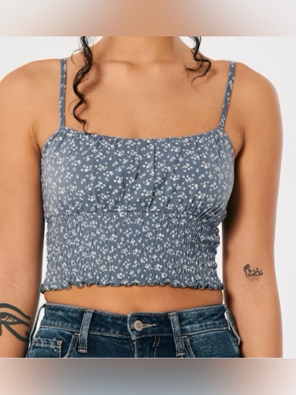 Hollister Smocked Floral Tank Top